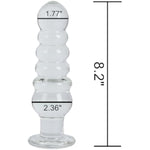 8.2" Huge Glass Anal Plug Large Butt Plug With Graduated Beads For Experienced Users Crystal G-Spot P-Spot Massager For Men Women
