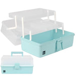 13 Inch 3-Layer Craft Storage Organizer Box with Handle for Art & Sewing Supplies