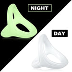 Silicone Penis Ring For Men, 3 In 1 Ultra Soft Stretchy Cock Ring Penis Enlargers Erect Support Ring, Sex Toy For Men, Main Inner-Diameter 1.6", Luminous