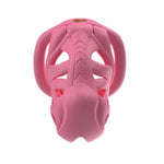 Male Chastity Device With 4 Rings Cock Cage, Lightweight Chastity Cage Body-Stainless Steel Penis Cage For Men Invisible Lock Adult Abstinence Penis Bondage Adult Sex Toy (Bending Ring,Pink L)