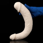 Double Ended Dildo Realistic Penis 11.81 Inch Double Sided Dildo Ultra Soft G-Spot Penis Vaginal Stimulation Anal Plug For Women Lesbian Masturbation White (L)