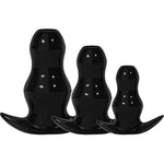 3Pcs/Sets Butt Plug Douche Enema Anal Dilator Peekers Hollow Anal Plug (Black)