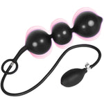 Inflatable Anal Beads Silicone Anal Toys With Air Pump Detachable Anal Sex Toys With Safe Pull Ring In Black Adjustable Size Anal Plug For Adult Sex Toy