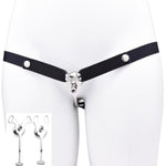Chastity Devices Clip With Auxiliary Strap Flat Negative Cock Cage Adult Penis Sm Bondage Sissy Sex Toys Chatity Panties With Concealed Locks For Men & Gay (Black,3234+Belt)