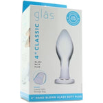 4 Inch Classic Glass Butt Plug With Lube 1Oz | Anal Sex Toys | Butt Plugs | Anal Plugs