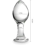 Glass Anal Butt Plug, Crystal Anal Trainer Sex Toys With Long Neck, 4.26 X 1.73 Inch Unisex Bum Plug For Men Women
