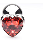 Crimson Tied Scarlet Heart Shaped Jewel Anal Plug