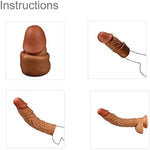 Penis Extension, Liquid Silicone Penis Sleeve Cock Enlargement Cover With Vivid Glans And Veins, Delay Ejaculation Sex Toys For Men