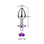 Metal Bell Anal Butt Plug Prostate Trainer Training Plugs Sex Toy with Traction Chain for Couple Women Men Blue