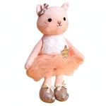 Plush Ballerina Dolls Kitten Cat Stuffed Animals Toys Ballet Dance Recital Gifts For Girls 15.5 Inches (Orange)