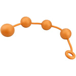 Silicone Anal Butt Beads Chain Plug - Anal Beads Chain With 4 Balls 2.36" Huge Anal Dilator With Safe O Pull Ring For Men Women Play Gold