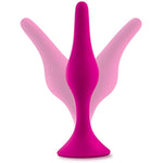 , Luxe Beginner Silicone Butt Plug - Medium Size - Soft, Tapered Heads - Satin Smooth Silicone Anal Trainer- Suction Cup Base - Pleasurable Adult Sex Toy For Women And Couples - Pink