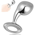 Stainless Steel Anal Plug Anus Stretcher Butt Plug With Ring Handle Prostate Massager G-Spot Stimulation Adult Sex Toys For Men Women Couple Beginner (S)