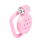 Flat Breathable Chastity Cage With Metal/Silicone Dilator, Pull Cords Abs Push-Lock Cock Cage Sm Bondage Fetish Extreme Sex Toys For Men (Pink)