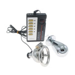 Electric Shock Hollow Chastity Lock Chastity Device With Urethral Catheter Men'S Anal Plug Set Adult Sex Toy