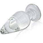 Anal Butt Plug Glass Anal Trainer Sex Toy With Long Neck Crystal Pleasure Wand With Tapered Head Unisex Bum Plug For Men Women (S)