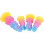 Anal Dildo Liquid Silicone Glow-In-The-Dark Dildo With Strong Suction Cups Anal Plugs G-Spot Stimulation Dildo For Men And Women Anal Beads Sex Toys (L)