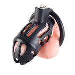 Sex Toys Penis Cage With 3 Different Sized Rings Male Chastity Cages Lightweight And Breathable Used To Restrain Men'S Penises Chasity Devices With Invisible Lock And 2 Keys (Black)