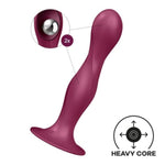 Double Ball-R | Weighted Dildo | Vaginal And Anal Stimulation | Suction Cup Base | Unisex | Body-Friendly Silicone (Berry)