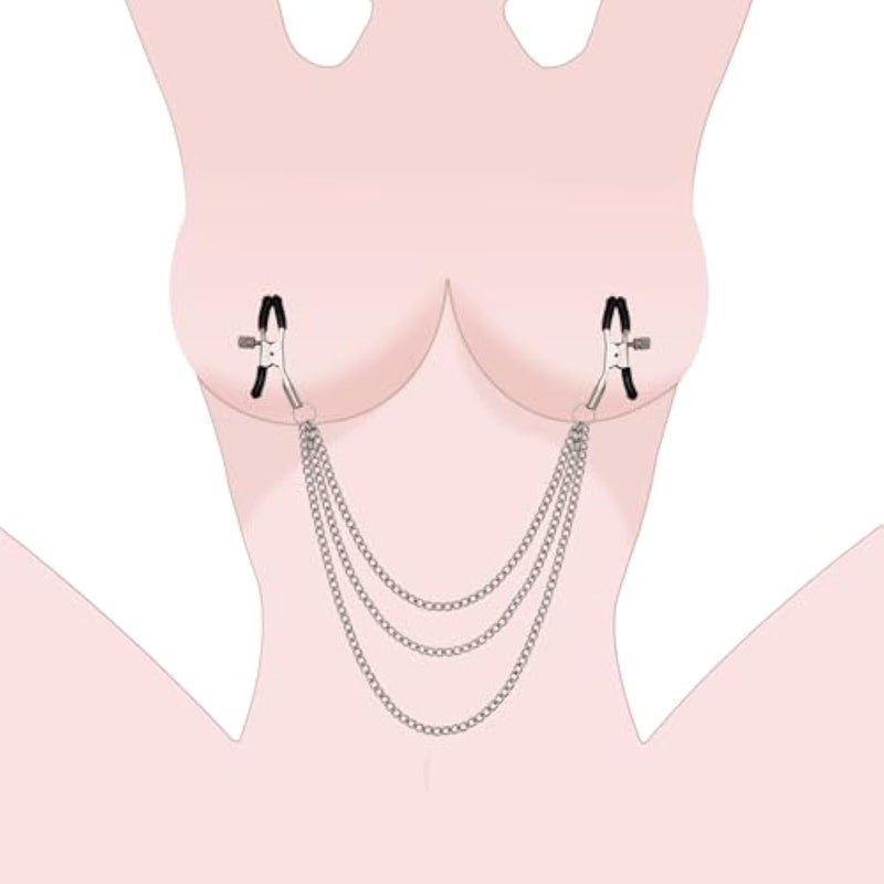 Bdsm Nipple Clamps Couples Sex Toys, Bondage Gear & Accessories Sex Restraints, Nipple Clips For Adult Play Adjustable Clamps With Chains Stimulates Women, Sensory Game Play Adult Toys For Bedroom Fun