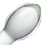 Glass Butt Plug Crystal Tapered Head Anal Plug for Anal Training Stimulation and Expansion Long Neck Mushroom Shaped Adult Sex Toys for Men Women Couples (L)