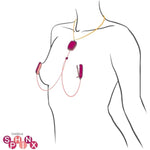 Sphinx Vibrating Nipple Clamp Set - Smartphone-Controlled Nipple Stimulator With App Sharing - Usb Rechargeable - Cute Gifts For Her - Small Gifts For Adults - Pink
