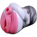 Fantasy 2 In 1 Soft Flexible Liquid Silicone Made Color Mixed Male Masturbator Silicone Men Stroker Adult Sex Product For Men Couple With Textured Enlarged Internal Tunnels Lifelike Unique Design