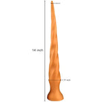 Silicone Butt Plug 14'' Long Anal Plug Soft Spiral Anal Dildo With Suction Cup For Prostate Massage G-Spot Stimulation Adult Sex Toys For Men Women Couples