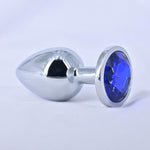 Anal Plug Adult Sex Toy, Blue Gem Anal Toys Adult Sex Toys Games Butt Plug,Personal Anal Plug Sex Toy For Adult Women,Men And Couples, Stainless Steel (Medium)