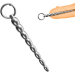 Penis Plug With Ring Stainless Steel Pull Bead Urethral Dilator Kits Stimulation Masturbation Anal Toys For Men (M)