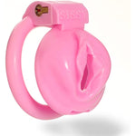 Nylon 3D Printed Lightweight Pink Cage Male Chastity Devices Lock 4 Rings Virginity For Sissy Men (Small)