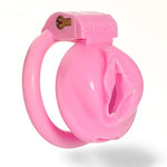 Nylon 3D Printed Lightweight Pink Cage Male Chastity Devices Lock 4 Rings Virginity For Sissy Men (Big)