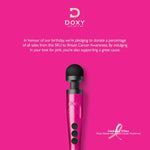 Doxy Die Cast 3 Wand Massager - Hot Pink Silicone Head & Metallic Finish Sex Toys for Adults, Compact Neck Massager & Versatile Massage Gun - Luxurious, Lightweight, Removable Head