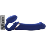 Multi-Orgasm Bendable Strap-On Dildo - 3 Motors Independently Controllable Adult Toy - G Spot Silicone Dildo Vibrator Clitoral Stimulator Toy - Soft Bendable Sexy Dildo (Blue - X-Large)