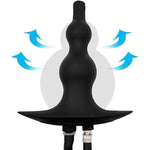 Silicone Inflatable Anal Plug Pull Bead Anal Enema Cleaner With Shower Interface And Water Bottle Interface Sm Sex Toy