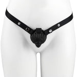 Wear Hollow Chastity Cage With Adjustable Anti-Slip Belt And Key, Penis Cage Set With 4 Different Sized Rings For Men, Male Sm Fetish Bondage Sex Toys (Black)