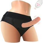 Strap On Harness Vibrating Dildo, 7.28" Realistic Strap On Dildo With 10 Strong Modes Stimulator For Pegging, Dildo Harness Consoladores With Bullet Vibrator, Sex Toys For Lesbian Women Couple