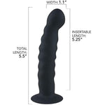Rippled Silicone Probe - Suction Cup For Hands-Free Fun!