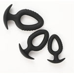 Wearable Silicone Threaded Anal Plug Training Set 3Pcs Butt Plug Sex Toy Waterproof Hollow Butt Plug With Anchor Base