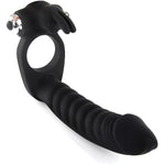 Vibrator Strap On Dildo Double Penetration Cock Rings Rabbit Vibrator Anal Plug Sex Toys Silicone Butt Plug Strapon Enhancer 7 Speed Adult Women Pleasure