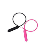 Silicone Vibrating Urethral Penis Plug Ten Frequency Threaded Urethral Sound Vibrator Masturbation Device(D,Black)
