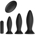 Anal Sex Toy Vibrator,3Pcs Vibrating Anal Butt Plug Training Kit, Remote Control 9 Vibration Modes Adult Anal Sex Toys Vibrators With Suction Cup Base For Male, Female And Beginner Black