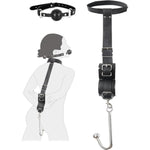 Bdsm Sex Bondage Anal Hook, Neck To Wrist Behind Back Handcuffs Collar With Anal Trainer & Ball Gag, Bed Restraints Sex Game Accessories Kinky Fetish Role Play Adult Sex Toys For Couple Beginner