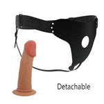 Wearable Strap on Hollow Dildo with Harness, Adjustable Belt Panty Hollow Realistic Dildo Adult Sex Toy for Men Couples, Skin