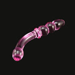 Glass Dildo, Crystal Bent Pleasure Wand Double Ended Butt Plug Anal Beads For Unisex G-Spot Stimulation