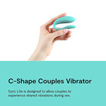 Sync Lite Turquoise C-Shaped Couples Vibrator & Pivot Vibrating Cock Ring - App Controlled Couples Sex Toys Bundle