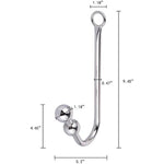 Anal Hook, Stainless Steel Double Balls Rope Hook With Ring, Bondage Fetish Sex Toy For Unisex Adult
