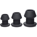 Tapered 3 Piece Gape-Grommets Hollow Premium Silicone Anal Dilator Set