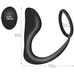 Penis Ring Silicone Cockrings With Anal Plug Prostage Massager Dual Stimulation Adult Men Masturbation Sex Toys (Black)