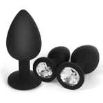 Silicone Anal Plug 3 Drop Butt Plug Trainer Set Prostate Sex Toy Suitable For Beginners Black Butt Plug Kit